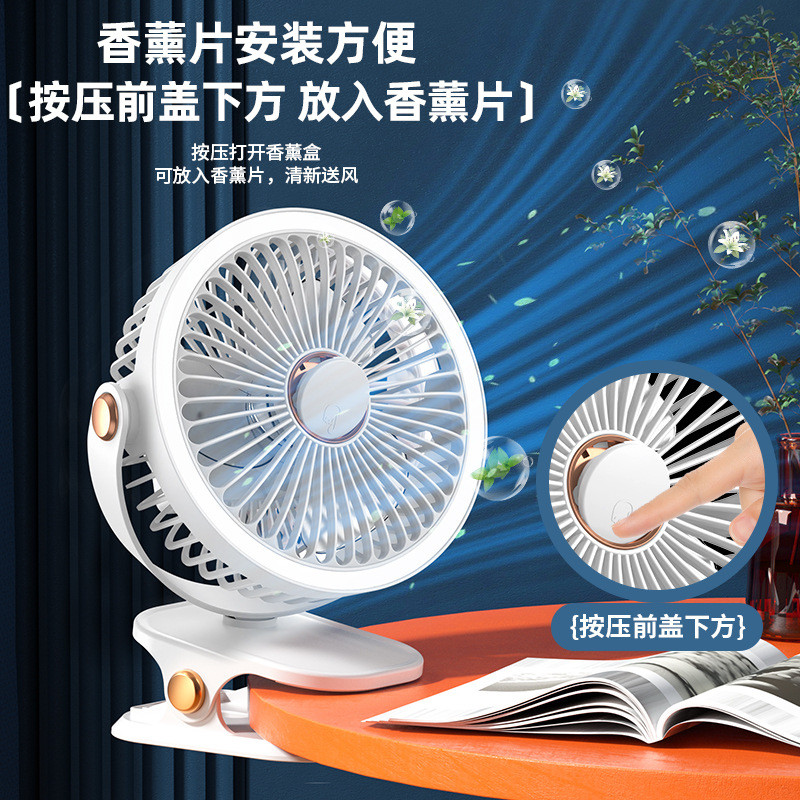 Novo clipe ventilador de iluminação USB ventilador de mesa ventilador elétrico doméstico portátil ventilador de circulaç