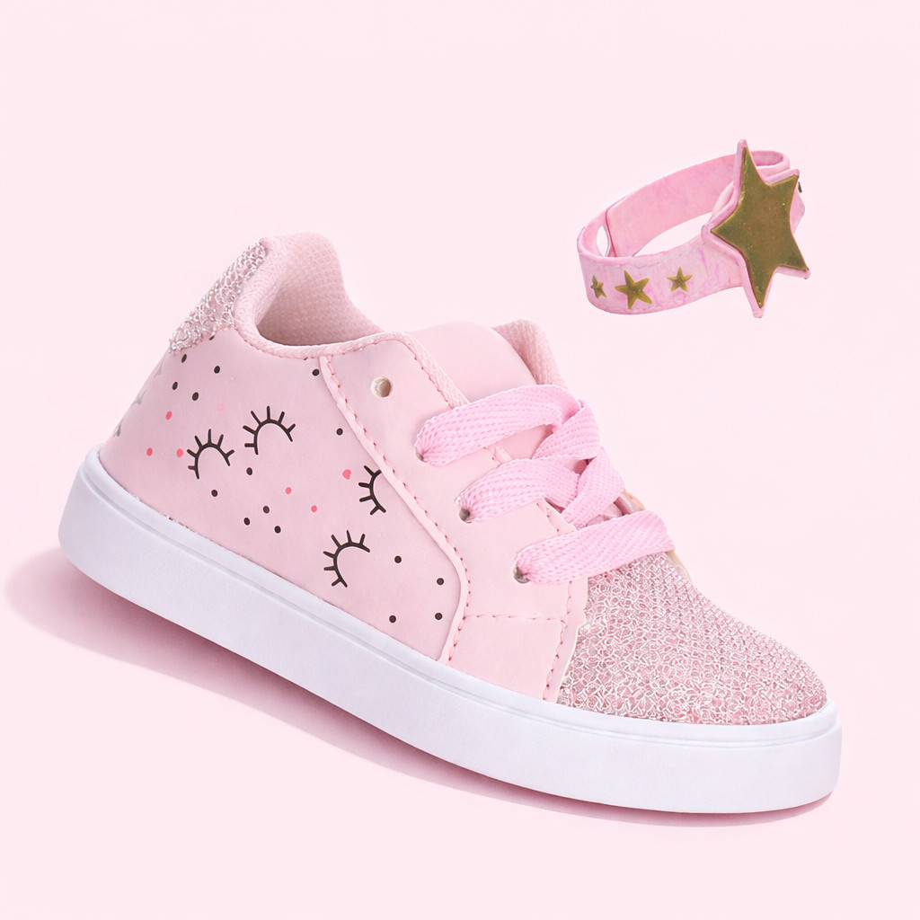 Tenis Sapato Calçado Chuva de Amor Rosa Glitter Meninas Infantil em Oferta na Shopee