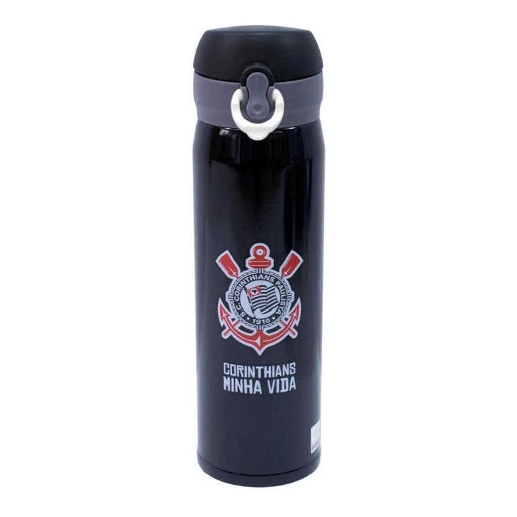 Garrafa Térmica Corinthians 450ml Inox Resistente