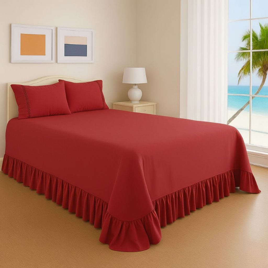 Cobreleito Colcha Cecilia Tecido Micropercal Porta Travesseiro Detalhe em Ponto Palito 03 Peças-DMX em Oferta na Shopee