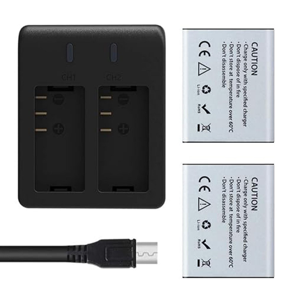 AKASO 2 Baterias 1350mAh com Carregador Duplo USB para V50X