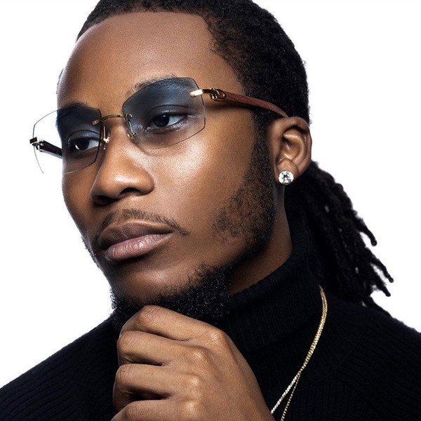 oculos de sol masculino Óculos de sol da moda masculino sem moldura Log perna estilingue óculos de sol masculino na moda