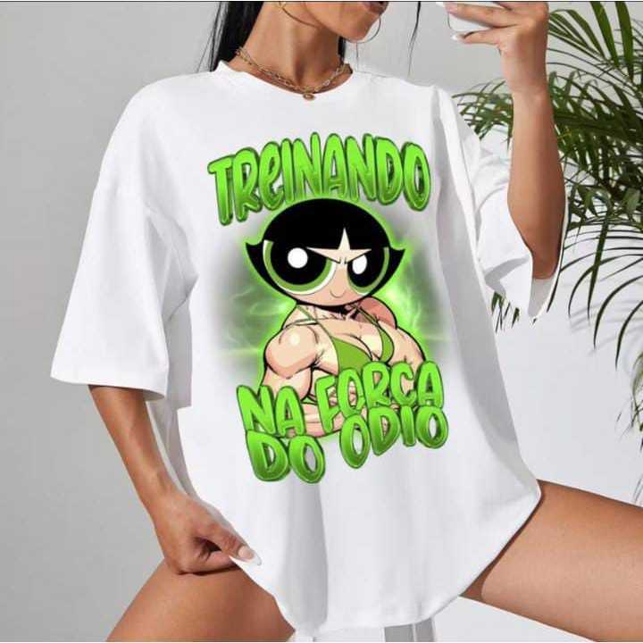Camiseta Feminina Masculina Estampa Docinho Meninas Super Poderosas Treinando Na Força Do Ódio