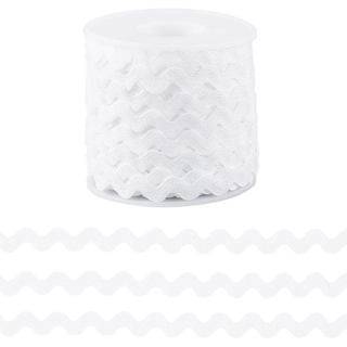 GORGECRAFT 25 Jardas de Renda Branca em Onda para Costura, Fita RIC Rac de 3/8 Polegadas, Fita de Renda em Onda Zig Zag 