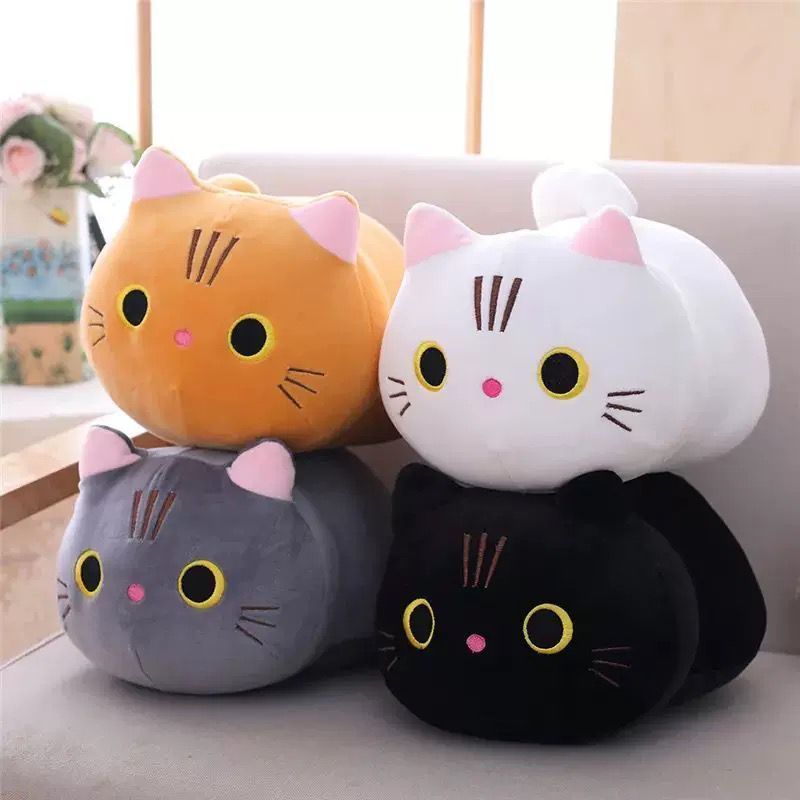 Almofada de Pelúcia Gatinho 30cm – Fofa, Antialérgica e Ideal para Crianças e Decoração