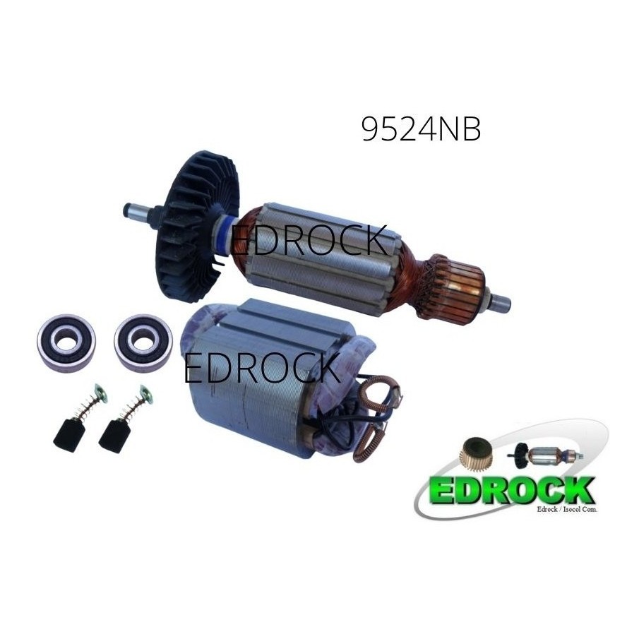 9524NB Makita Esmerilhadeira Induzido Rotor 220V Bobina Estator 220V Rolamentos Escova Carvão