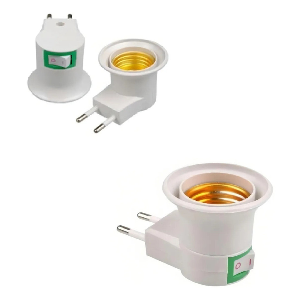 Soquete Adaptador Lâmpada E27 Para Tomada Com Botão Liga/Desliga Bivolt Prático 💡🔌✨ top