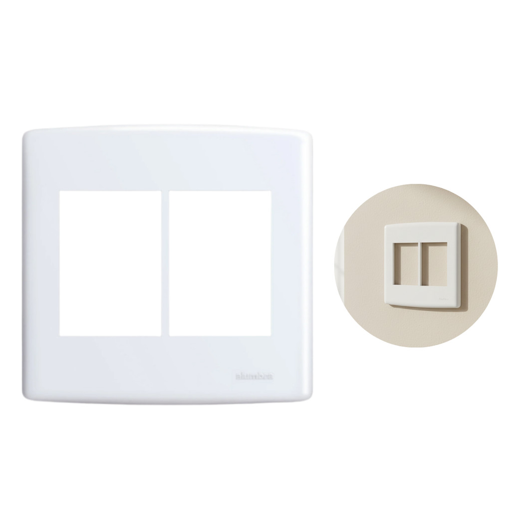 Placa Para 6 Módulo Horizontal 4x4 Alumbra Siena Branco 6433