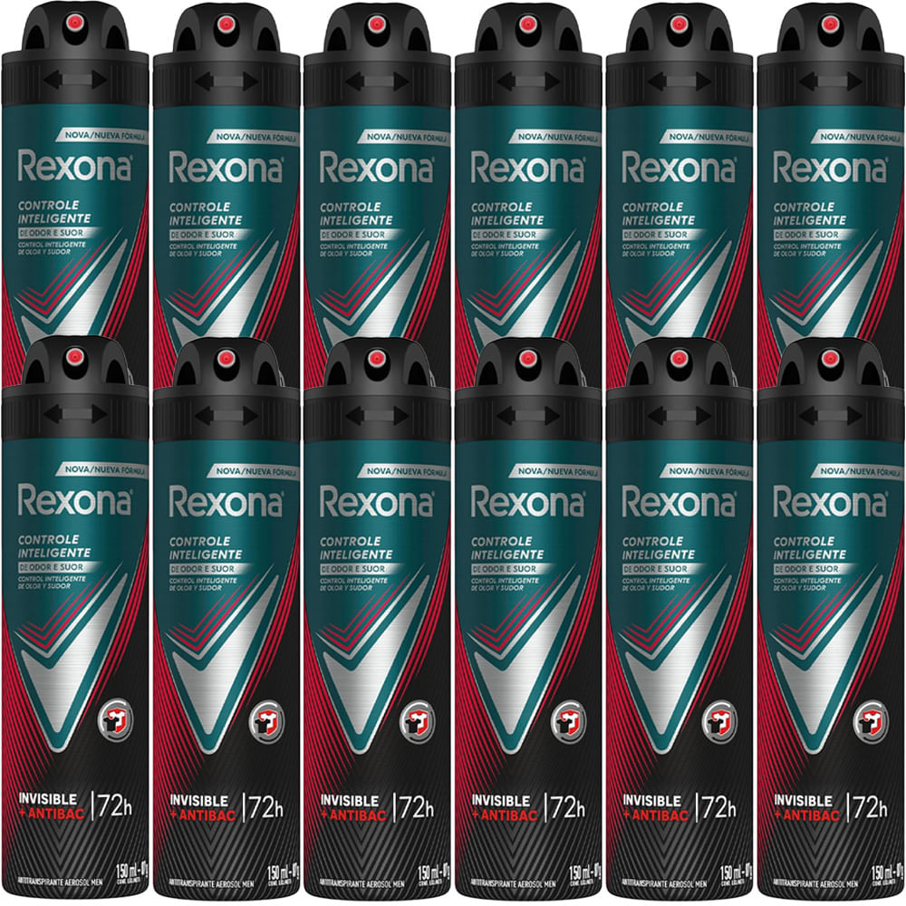 Kit Desodorante Aerosol Rexona Antibacterial+Invisible Men 150ml - 12 Unidades em Oferta na Shopee