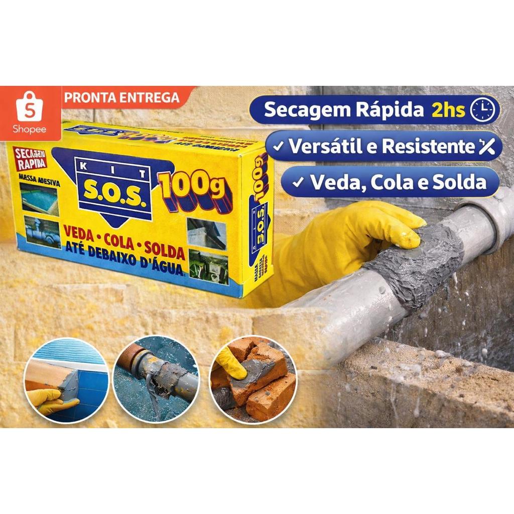 Cola Adesiva Massa Epoxi Kit SOS Veda Tudo Variados Pesos Debaixo D'água Secagem Rápida Piscina Tubulação em Oferta na Shopee