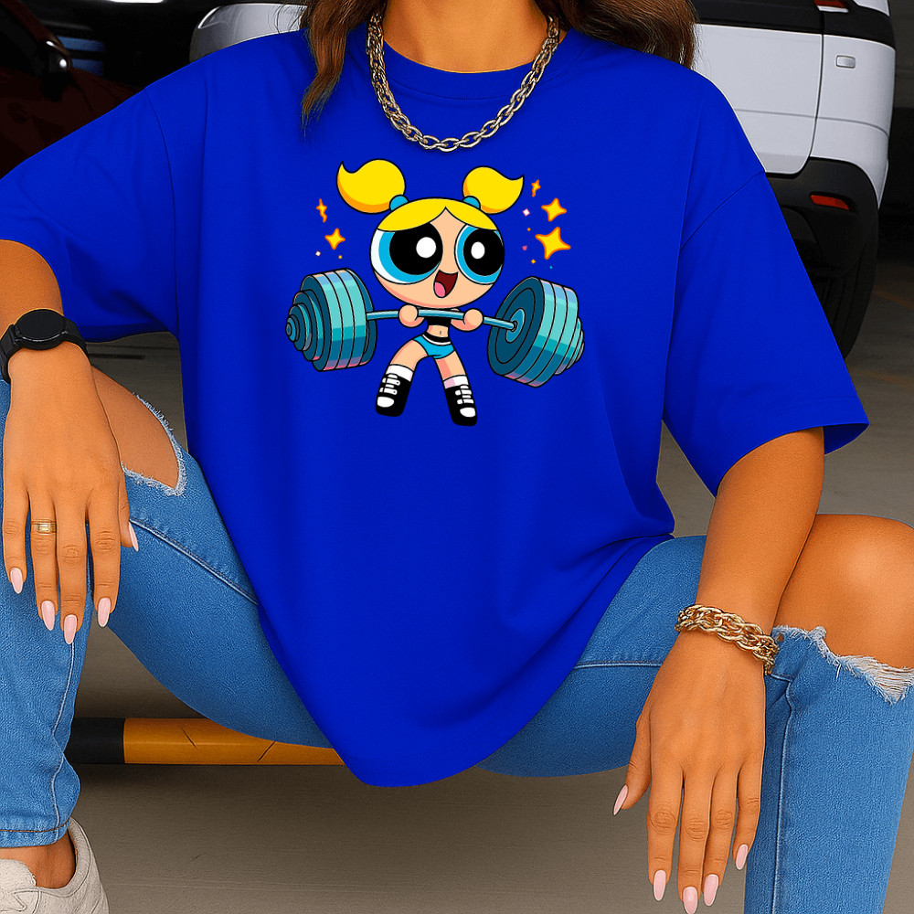 T-Shirt Camisetão Meninas Superpoderosas Lindinha Docinho Florzinha 100% Algodão Feminina Treino Gym