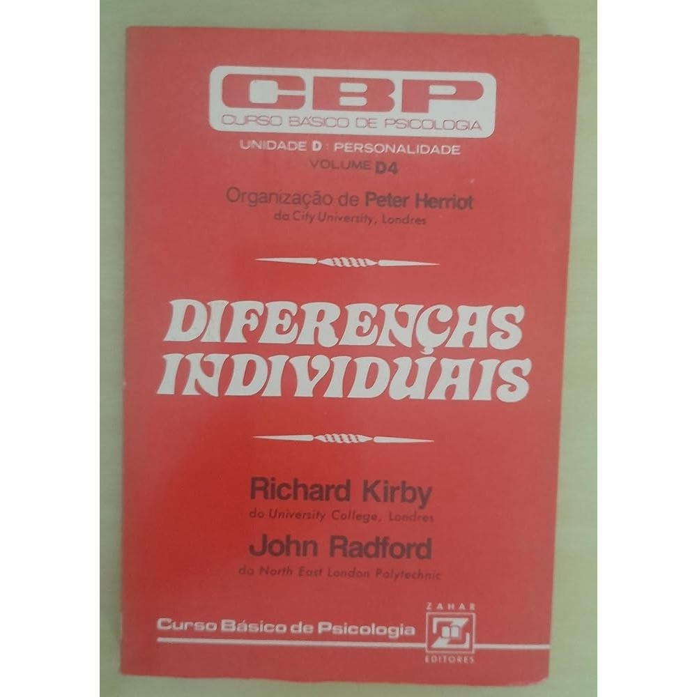 Diferenças Individuais autor Richard Kirby; John Radford