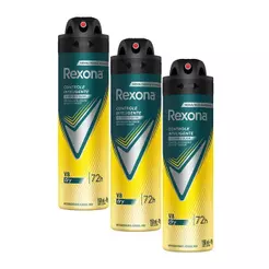 Kit 3 Desodorantes Antitranspirantes Rexona Men V8 150 ml