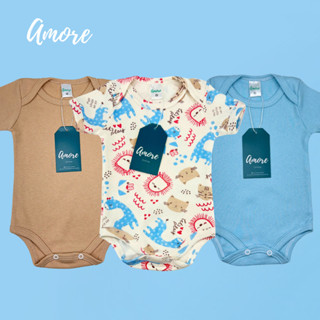 3 Body Manga Curta Amore Menino - Suedine 100% Algodão em Oferta na Shopee