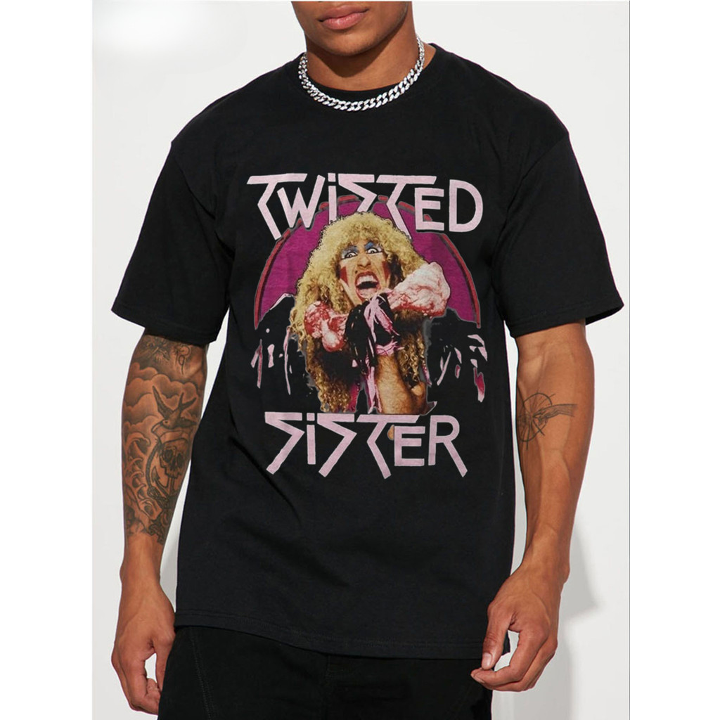 Music.Soul Camiseta Unissex Twisted Sister Heavy Metal 80s Vintage Long Hair Confortável Estilosa Clássico