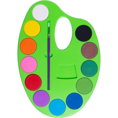 Aquarela com 12 Cores Godê e Pincel Artístico - Win Paper / WX Gift