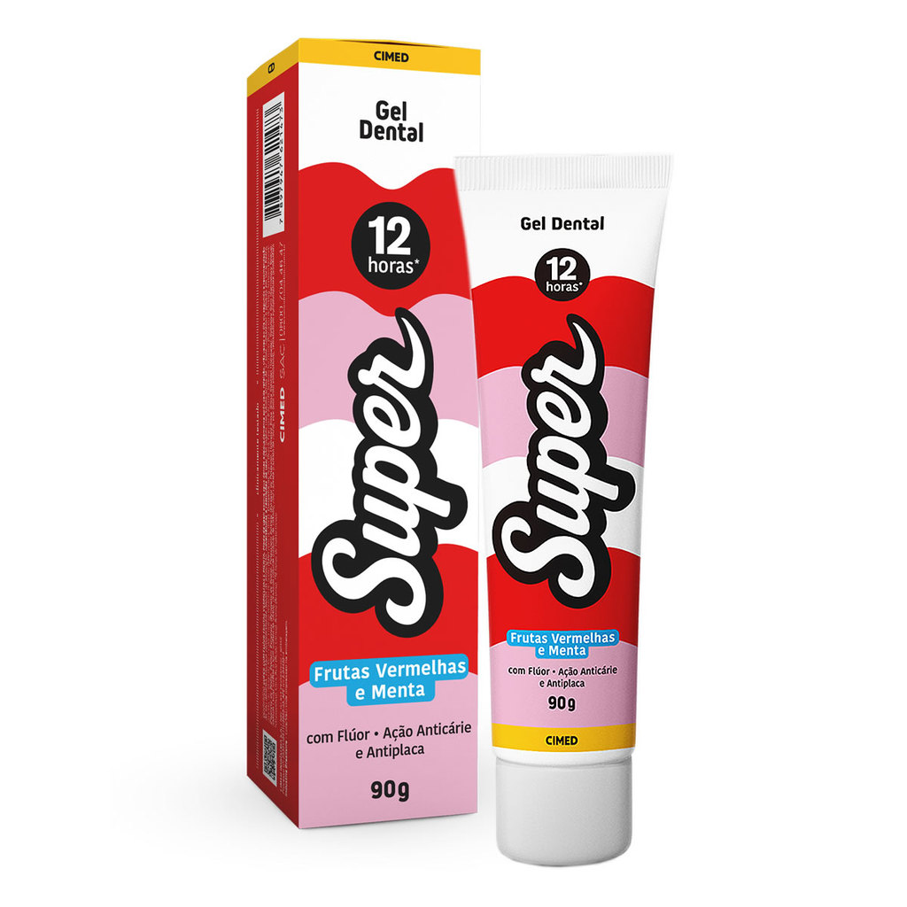 Gel Dental Super 12h Frutas Vermelhas e Menta 90g