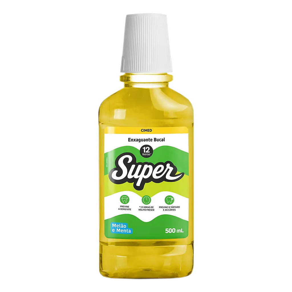 Enxaguante Bucal Super 12h Melão e Menta 500ml em Oferta na Shopee