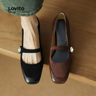 (Lovito Refine) Saltos Elegantes com Colorblock para Mulheres LR28E027 em Oferta na Shopee