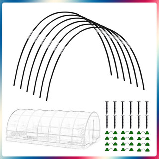 Kit 18 Conjunto de arcos para horta,arco de estufa,fibra de vidro revestida à prova de ferrugem,túnel de jardim,Preto