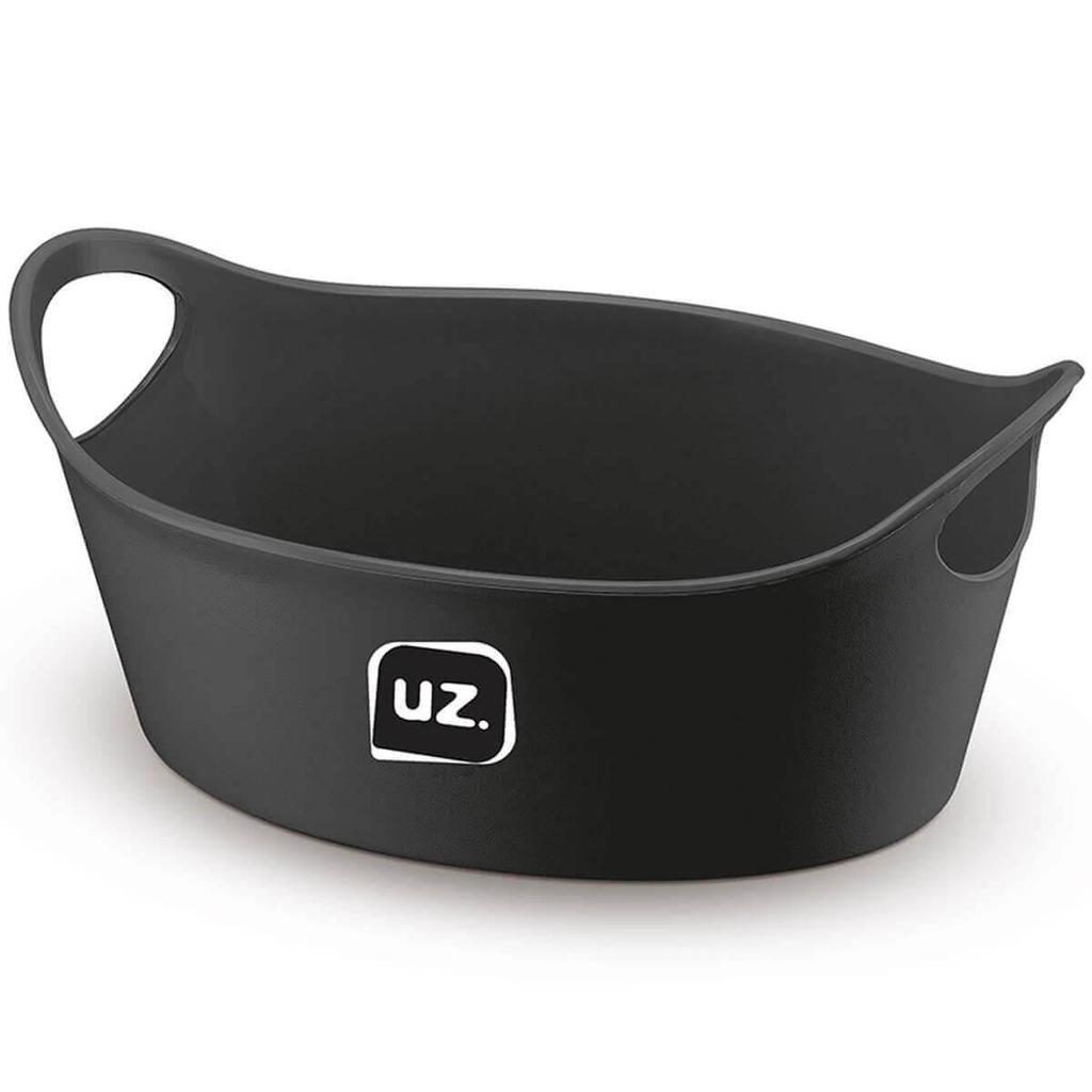 Kit 48 Cestos para Servir Batata Frita Porções Preto 28x12cm Restaurante Bar Lancheria Plus M Uz Utilidades