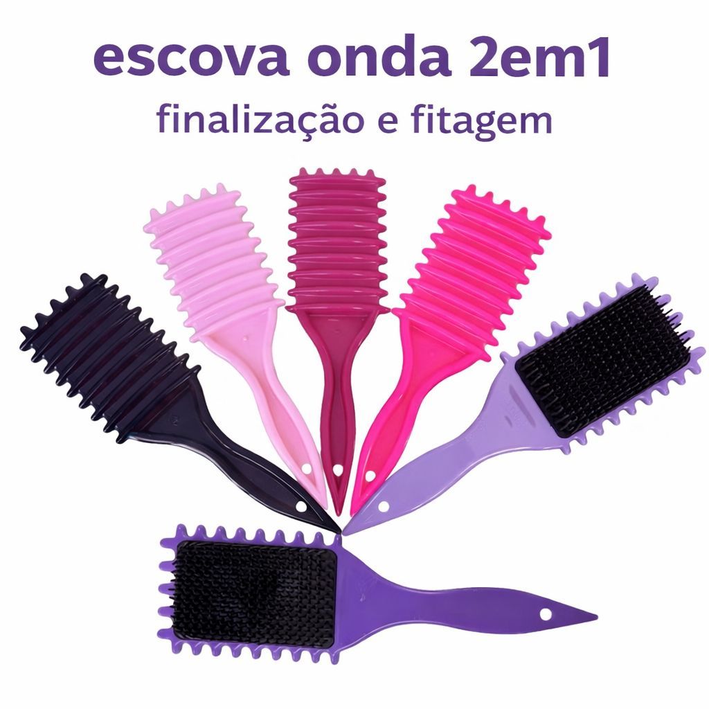 Escova 2em1 Beauty Flash Finalização e Fitagem de cachos cabelo cacheado em Oferta na Shopee