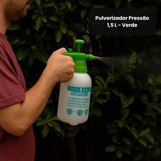 Pulverizador Manual Jardim Agricultura Pressão 15 Litros Versátil Resistente Verde