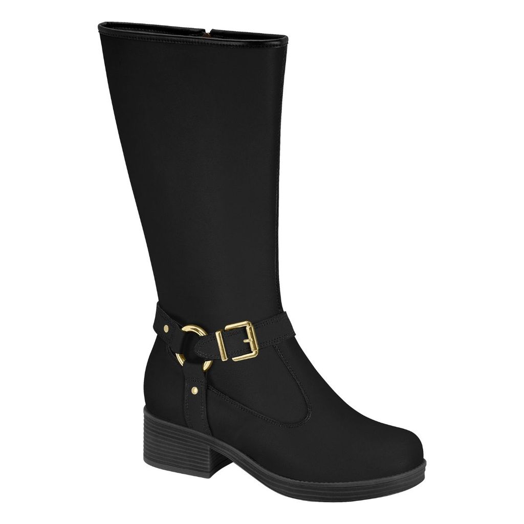 Bota Montaria Moleca Cano Alto Saltinho Bloco Baixo Fivela