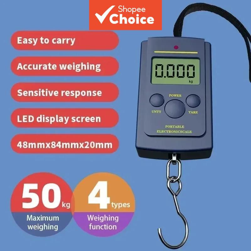 Mini Balança Digital Suspensa De 50kg/10g-Portátil De Bolso Para Pesca E Bagagem