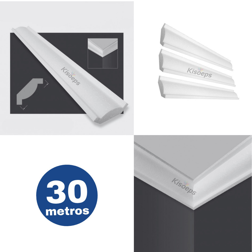 Moldura roda teto 30 metros classica isopor® EPS T3 LM08