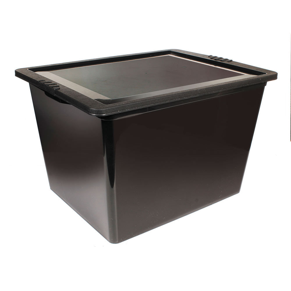 Caixa Organizadora com Tampa 28L OR19 Preta São Bernardo em Oferta na Shopee