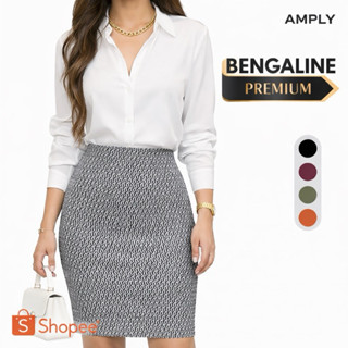 Saia lapis Malha Jacquard com Fios de Lurex Bengaline Premium AMPLY – Elegante, Confortável e Não Marca Moda Evangelica em Oferta na Shopee