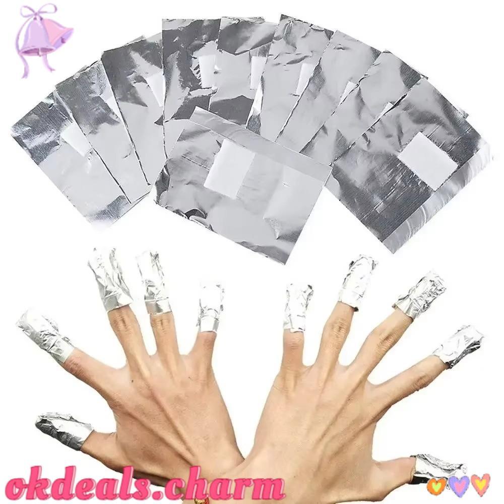 OKDEALS 50/100pcs Envoltório Removedor De Esmalte , De Limpeza De Alumínio , Cuidados Com As Unhas DIY