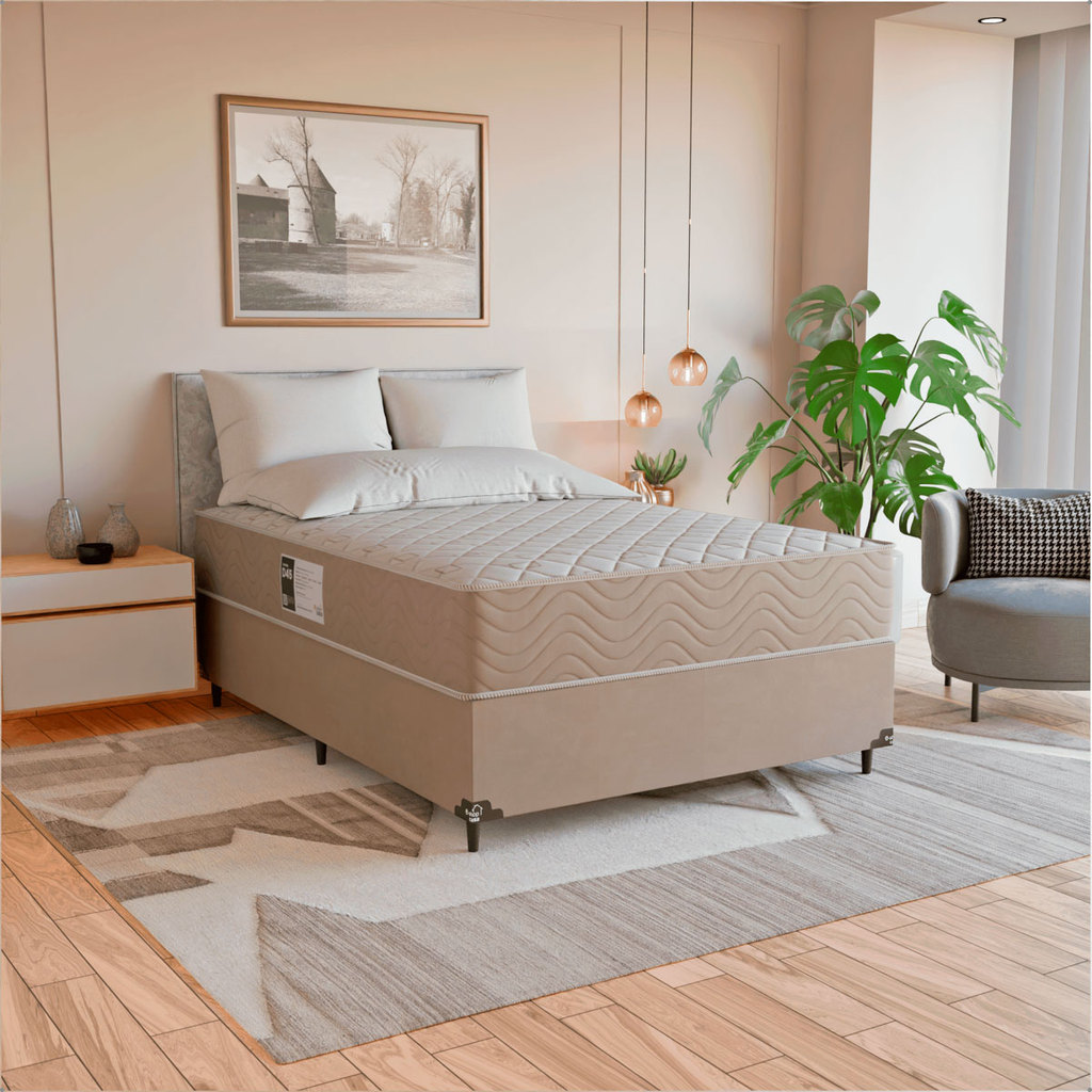 Cama Box Casal + Colchão Prime Espuma D45 138x188x22cm