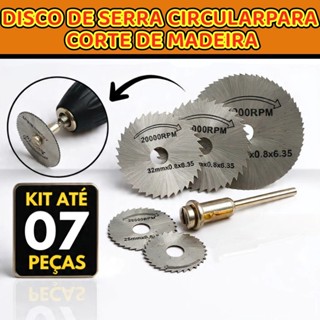 Jogo 7 Peças de aço Mini Disco Corte Serra Micro Retífica Furadeira Alta Resistência em Oferta na Shopee