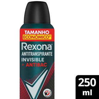 Antitranspirante Aerosol Rexona Men Invisible + Antibac 250ml em Oferta na Shopee