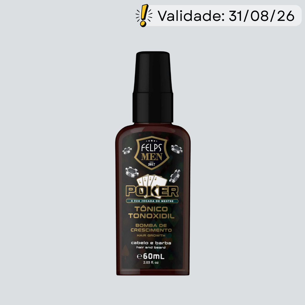 Tônico Cabelo e Barba Poker Bomba de Crescimento Felps Men - 60ml