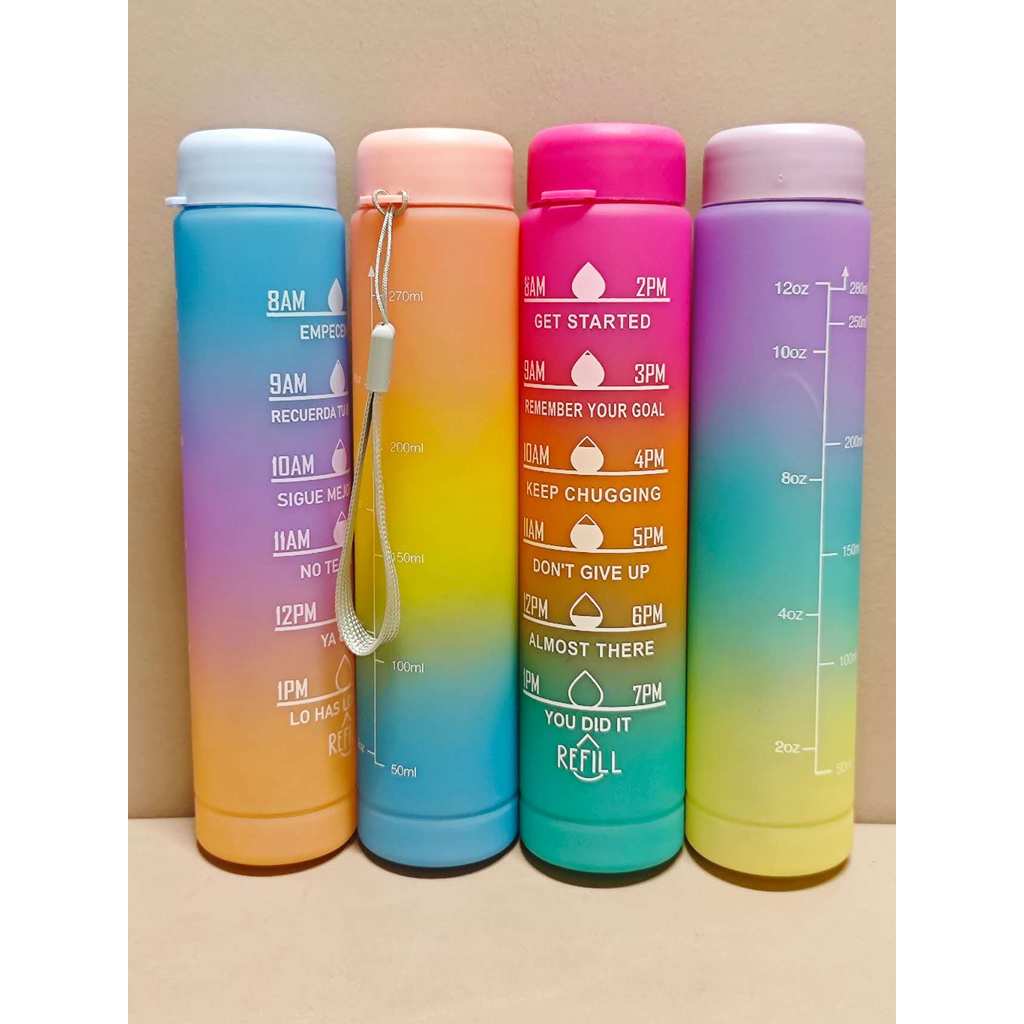 Garrafa de água com frases motivacional 800ml Cores lindas