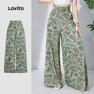Lovito Férias Calça Padrão Calça de Primavera/verão para Mulheres L171ED504