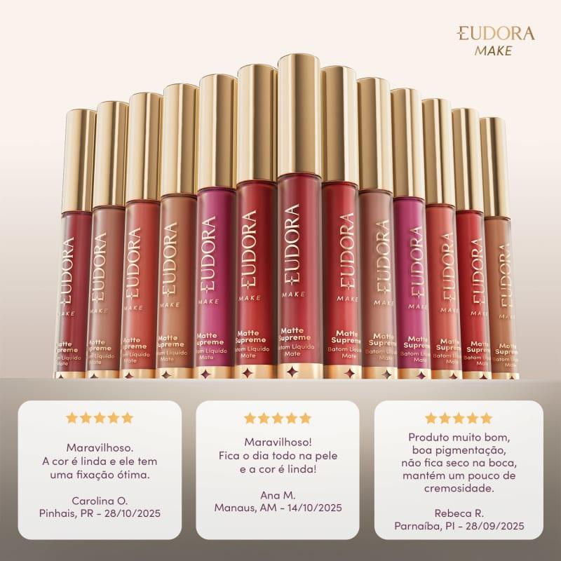 Batom Líquido Matte Supreme 4,0ml - Lançamento Eudora em Oferta na Shopee