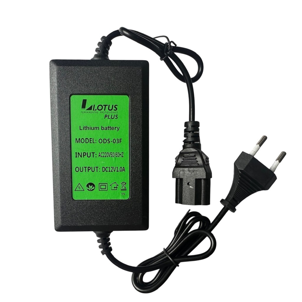 Carregador De Bateria Lítio 12v 1a Para Pulverizador Lotus