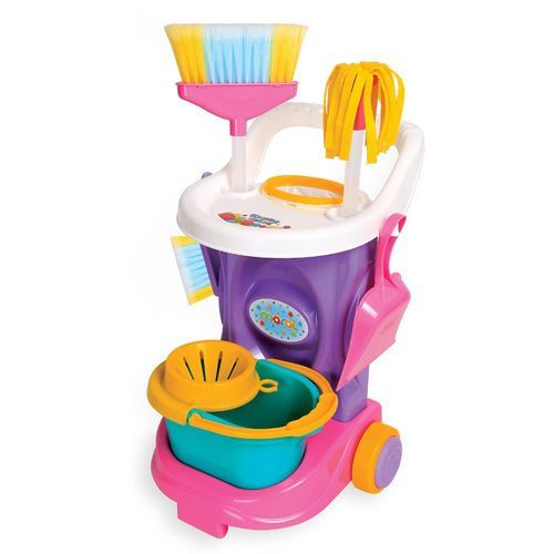 Carrinho Limpeza Infantil Utensílios Brinquedo Educativo Simulação Prática Organização Aprendizado Divertido