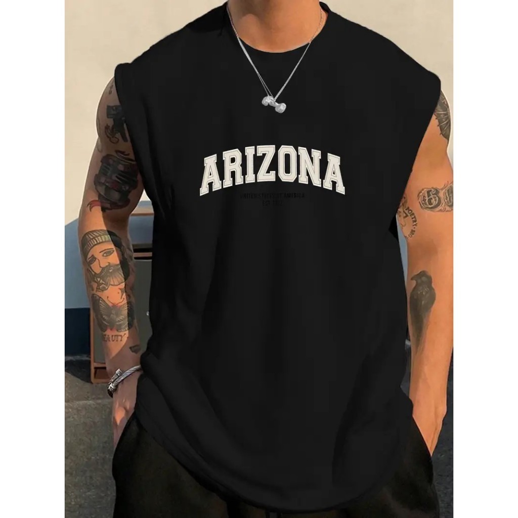 Regata Camisa Camiseta Cavada Machão Masculino Arizona Sem manga Verão Academia Esporte Algodão.