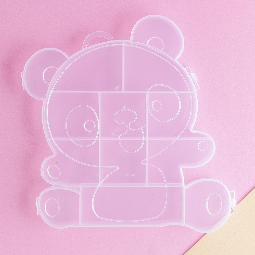 Caixa Organizadora Panda 13 Divisórias 16x17x1.8cm Transparente