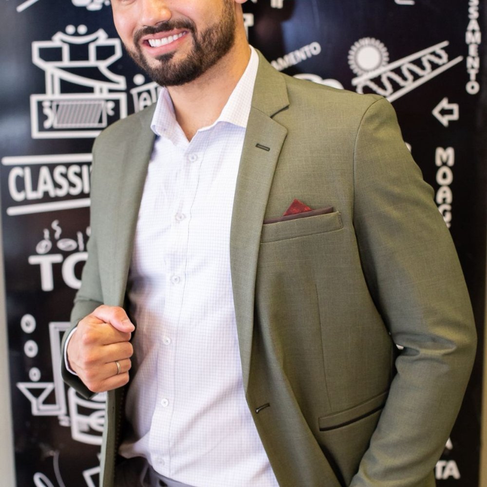 Blazer Adulto Verde Slim Italiano Masculino