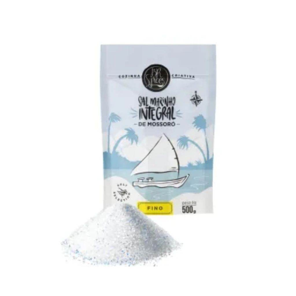 Sal Marinho Fino Integral De Mossoró Sem Antiumectante - BR Spices 500g