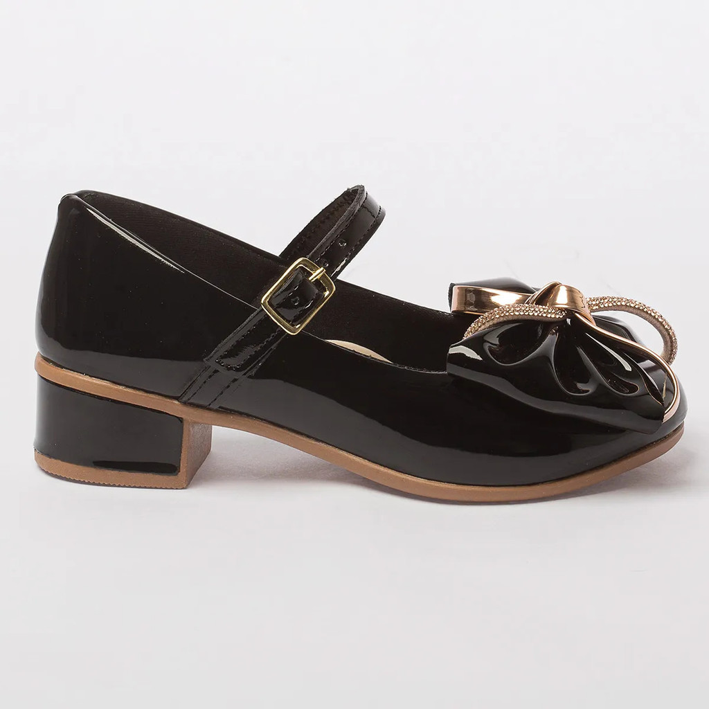 Sapatilha Infantil Menina Salto Mary Jane Feminino Saltinho Festa, Daminha, Luxo, Confortável e Elegante, social