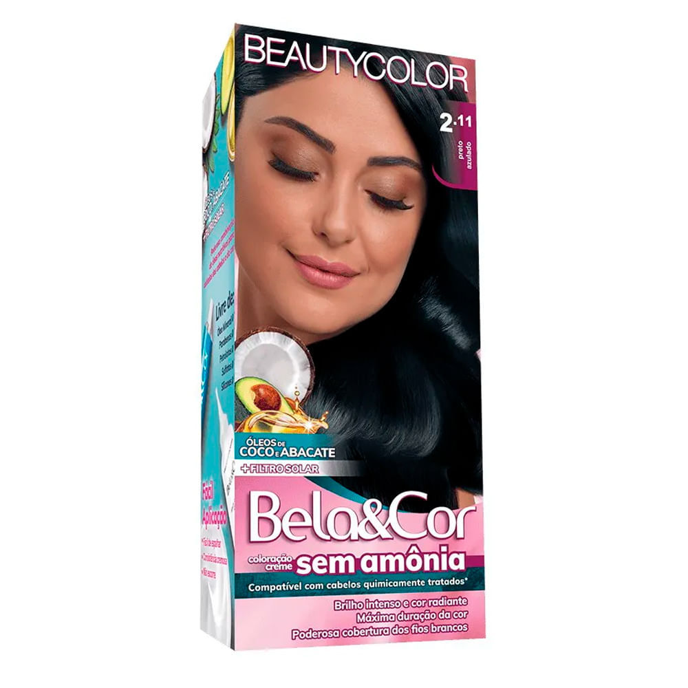 Tintura Bela e Cor Sem Amônia 2.11 Preto Azulado