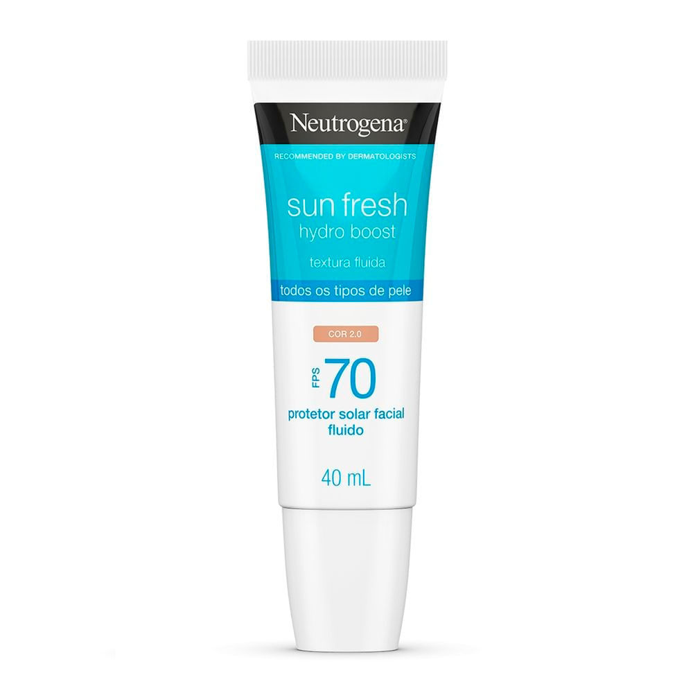 Protetor Solar Neutrogena Sun Fresh Hydro Boost FPS 70 Cor 2.0 40ml em Oferta na Shopee