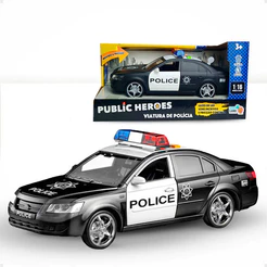 Carrinho Policia Infantil Menino Som Luz 3D Sons Realistas – Sirene, Ré, Buzina e Ignição